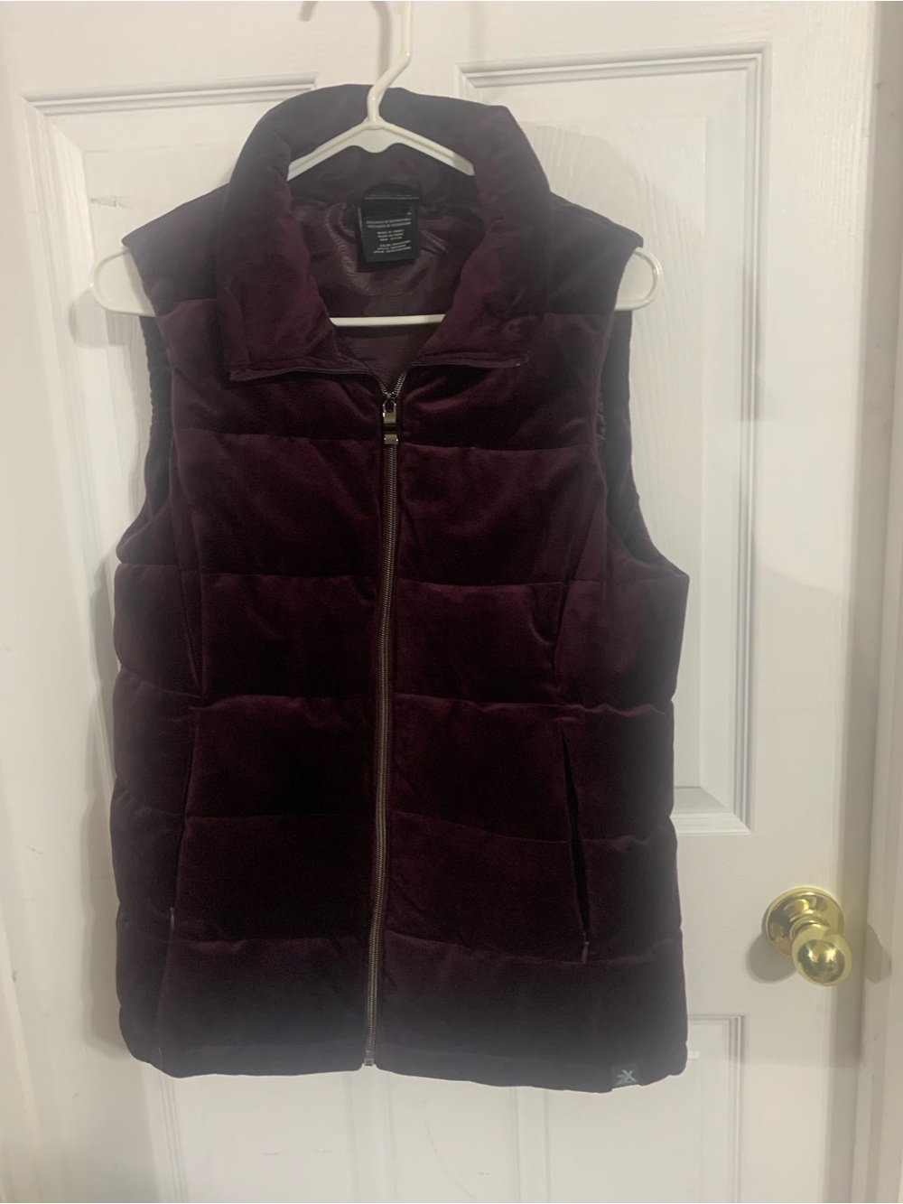ZeroXposur Quilted Velvet Puffer Vest - Burgundy